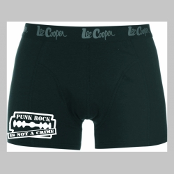 Punk Rock is not a Crime čierne trenírky BOXER s tlačeným logom, top kvalita 95%bavlna 5%elastan